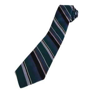 FR Handmade Green Diagonal Stripes Silk Mens Neckties
